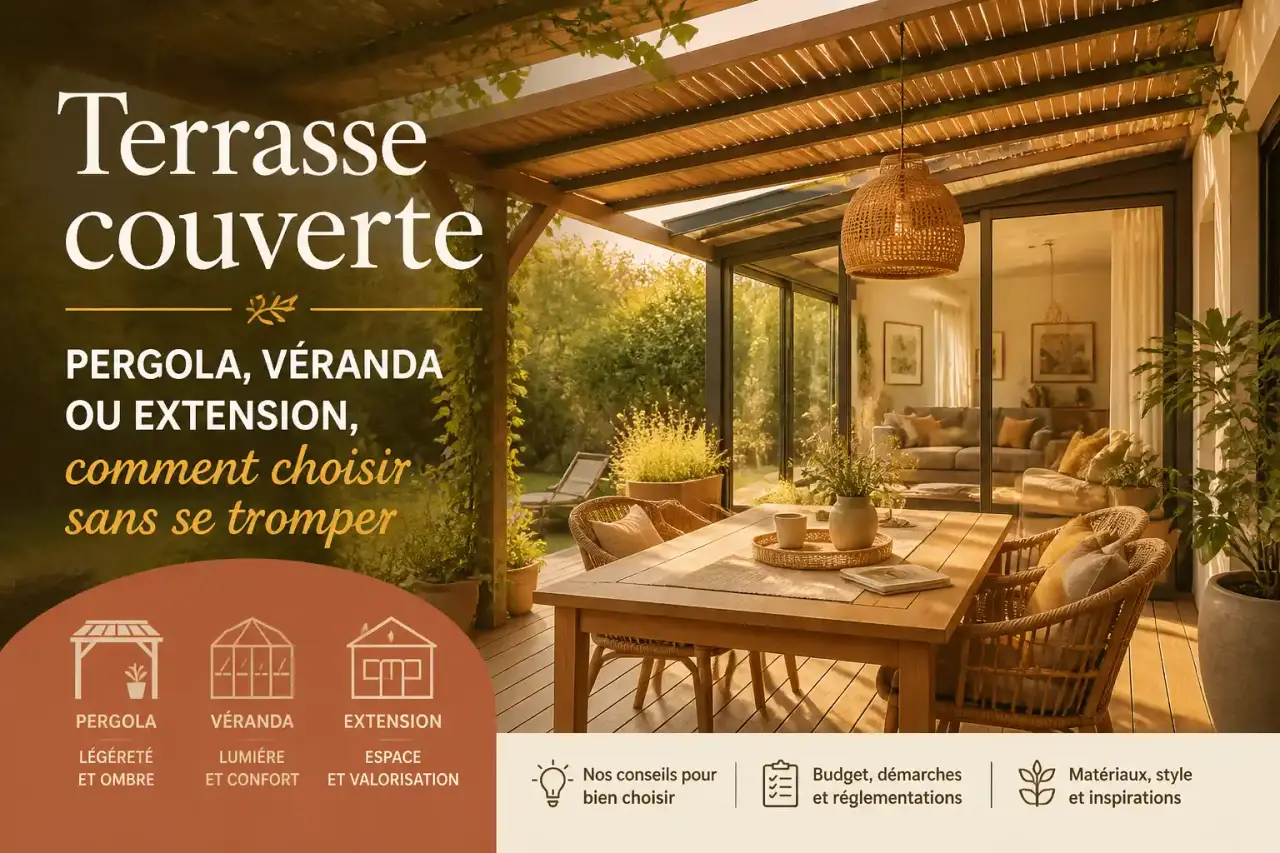 Terrasse couverte : pergola, véranda ou extension, comment choisir sans se tromper
