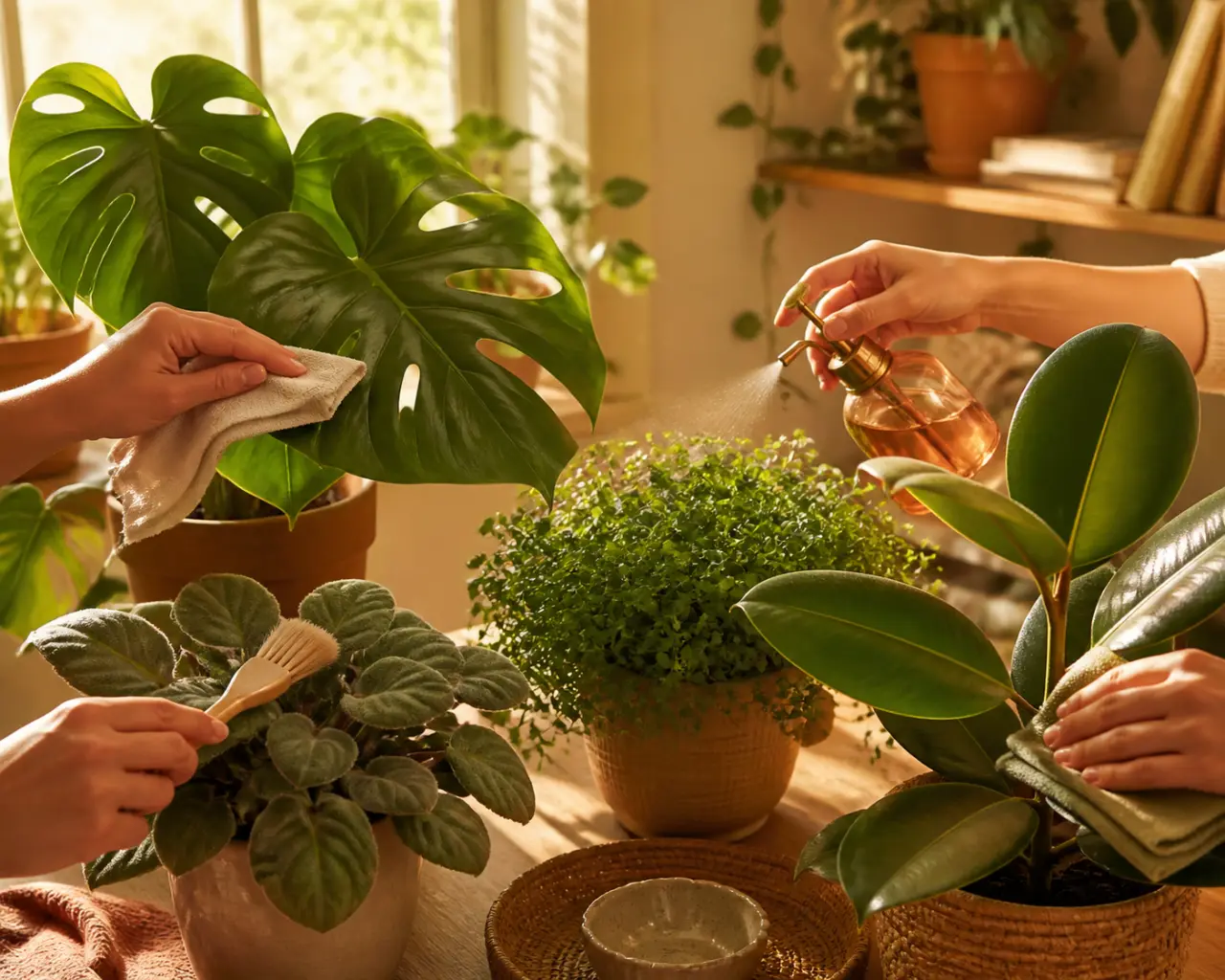 Nettoyer les feuilles d’une plante verte sans l’abîmer : la méthode selon chaque type de feuillage