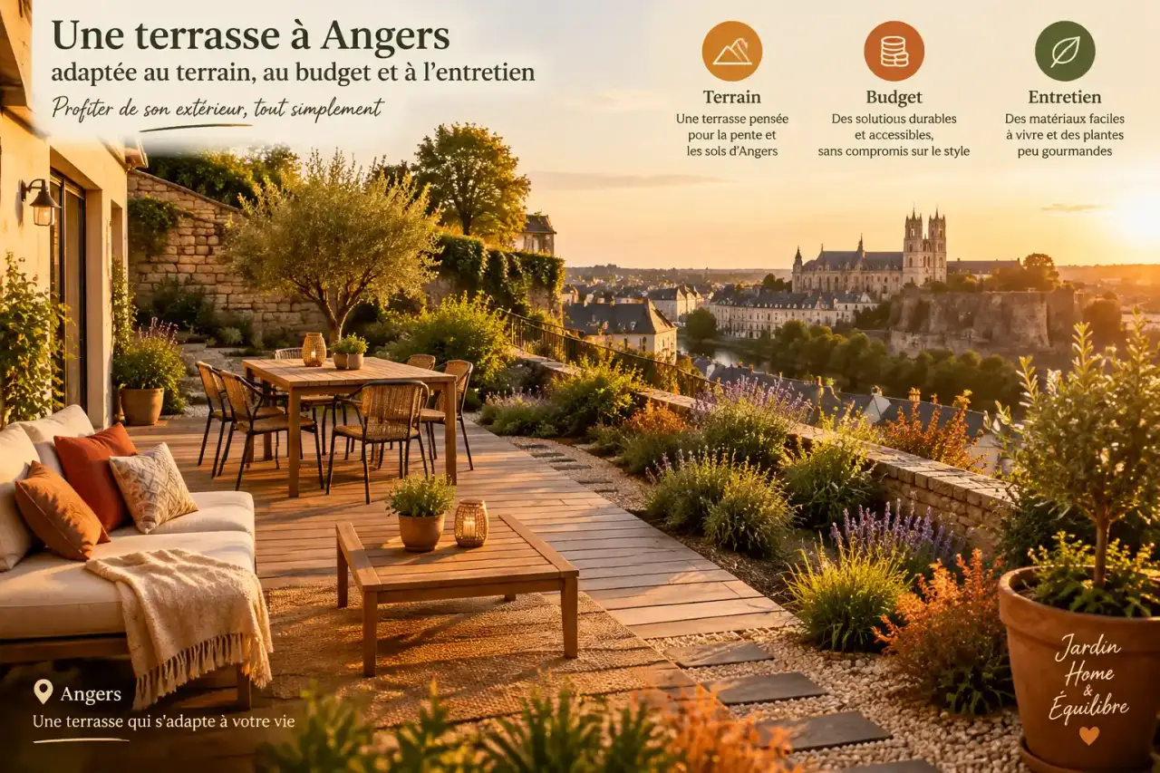 Une terrasse à Angers adaptée au terrain, au budget et à l’entretien