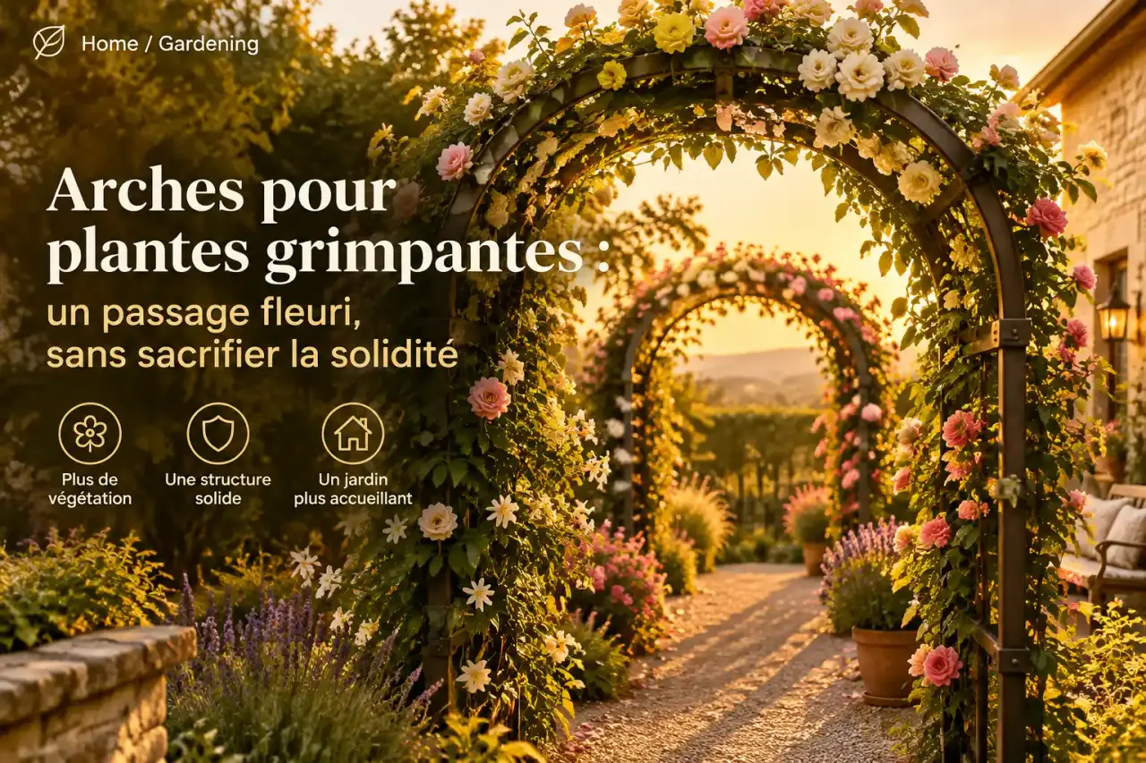 Arches pour plantes grimpantes : un passage fleuri, sans sacrifier la solidité