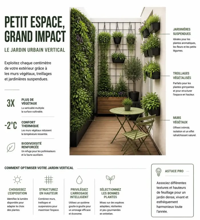 Aménagement de petit jardin avec végétalisation verticale