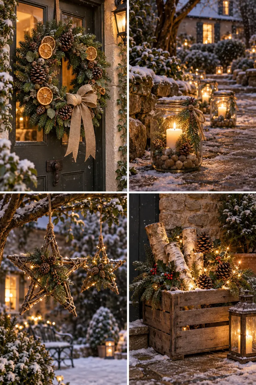 4 décorations de Noël extérieures à fabriquer, naturelles et résistantes aux intempéries