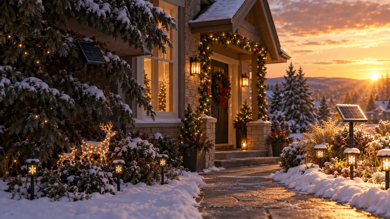 Décoration de Noël extérieure solaire : le panneau mal placé qui réduit l’autonomie en décembre