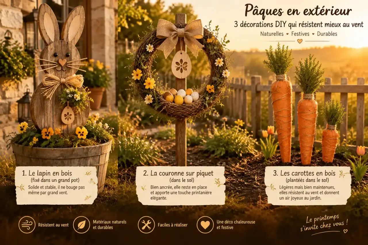 Décoration extérieure de Pâques à faire soi-même : 3 créations qui résistent mieux au vent